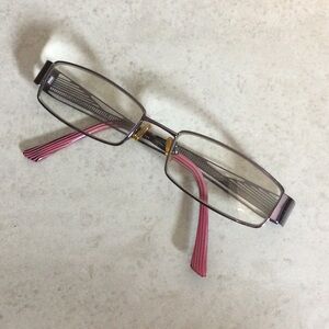 Stylish Purple Filigree Metallic with Pink Rectangular Glasses for prescription
